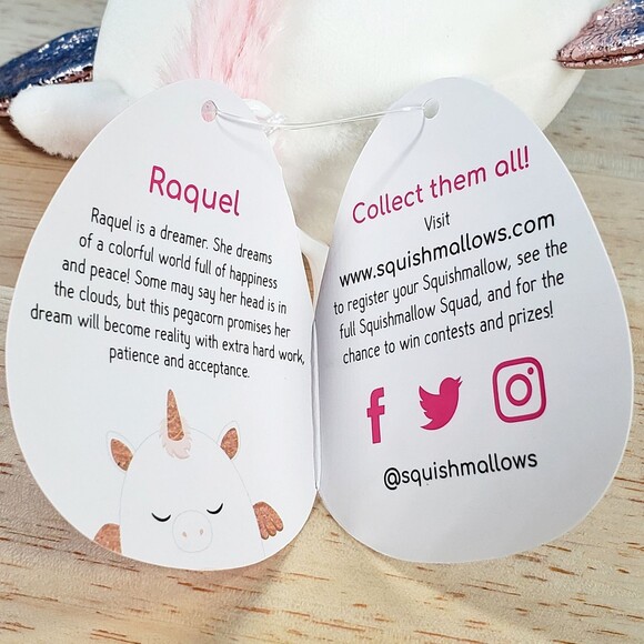 Squishmallow Raquel the Valentine Pegacorn 3.5" Clip [ 2021 ] Holiday Plush - Picture 11 of 12